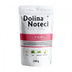 DOLINA NOTECI PREMIUM Mokra karma dla psa bogata w cielęcinę z zielonym groszkiem - saszetka 150g