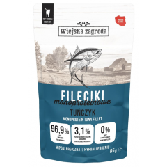 WIEJSKA ZAGRODA KOT Karma mokra Fileciki monoproteinowe Tuńczyk (dorosły) 85g