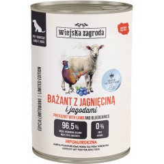 WIEJSKA ZAGRODA PIES Karma mokra dla psa Bażant z jagnięciną (dorosły) 380g