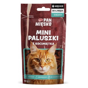 PAN MIĘSKO Przysmak dla kota Mini paluszki Kaczka z kocimiętką (dorosły) 50g (12 szt/op)