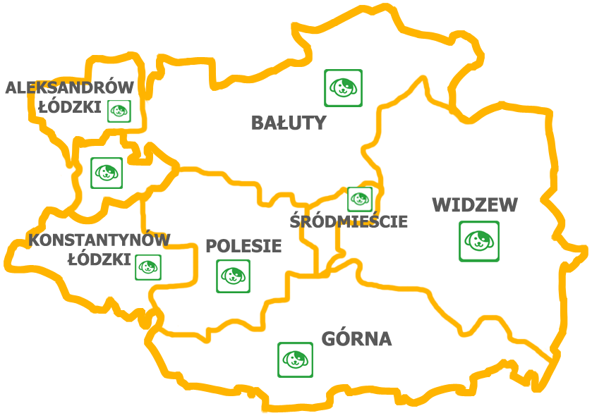 Mapa Turbokurier z dzielnicami